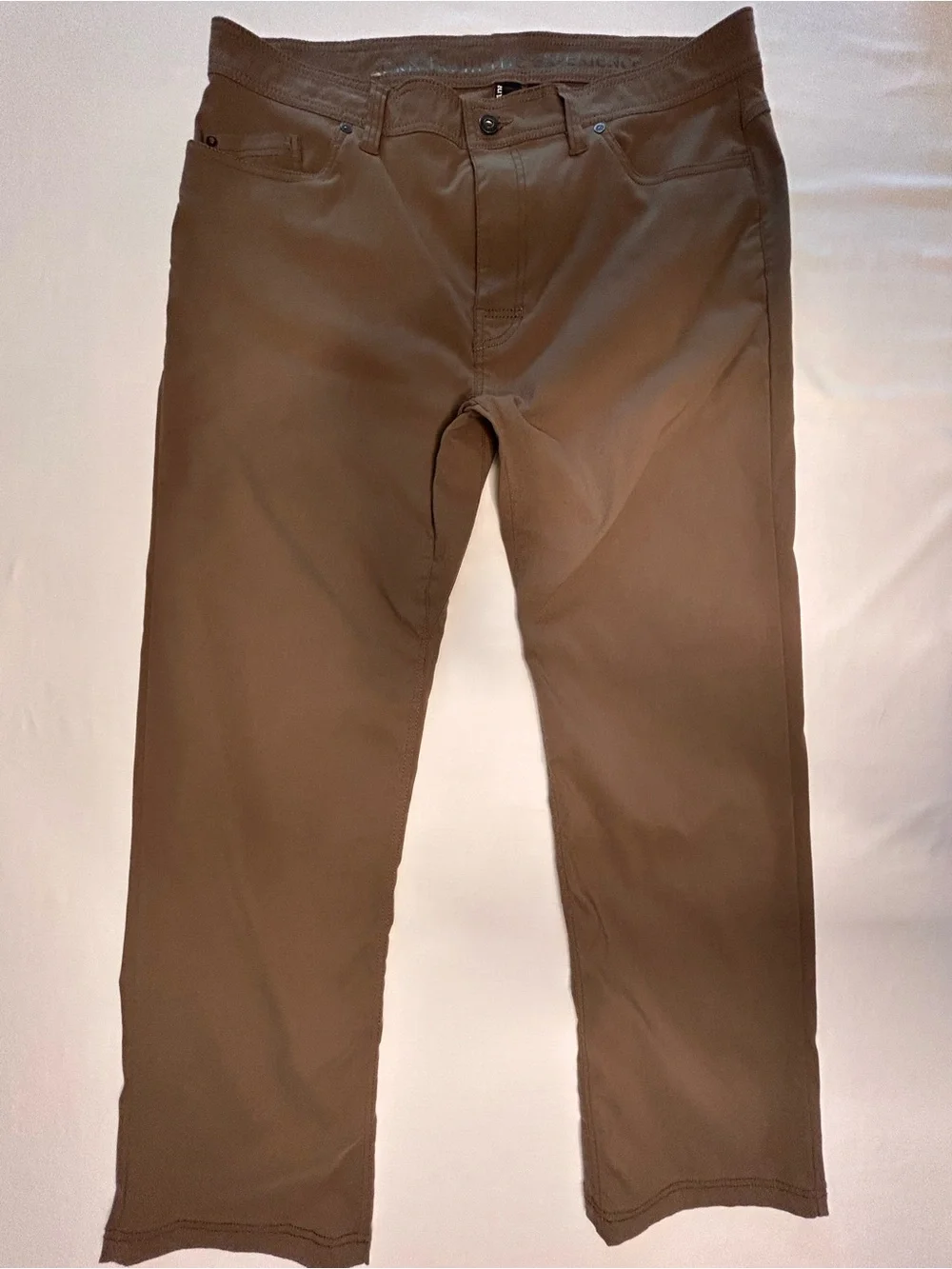 prAna Pants Mens 38x32 Slim Fit Brown Stretch Outdoor Casual